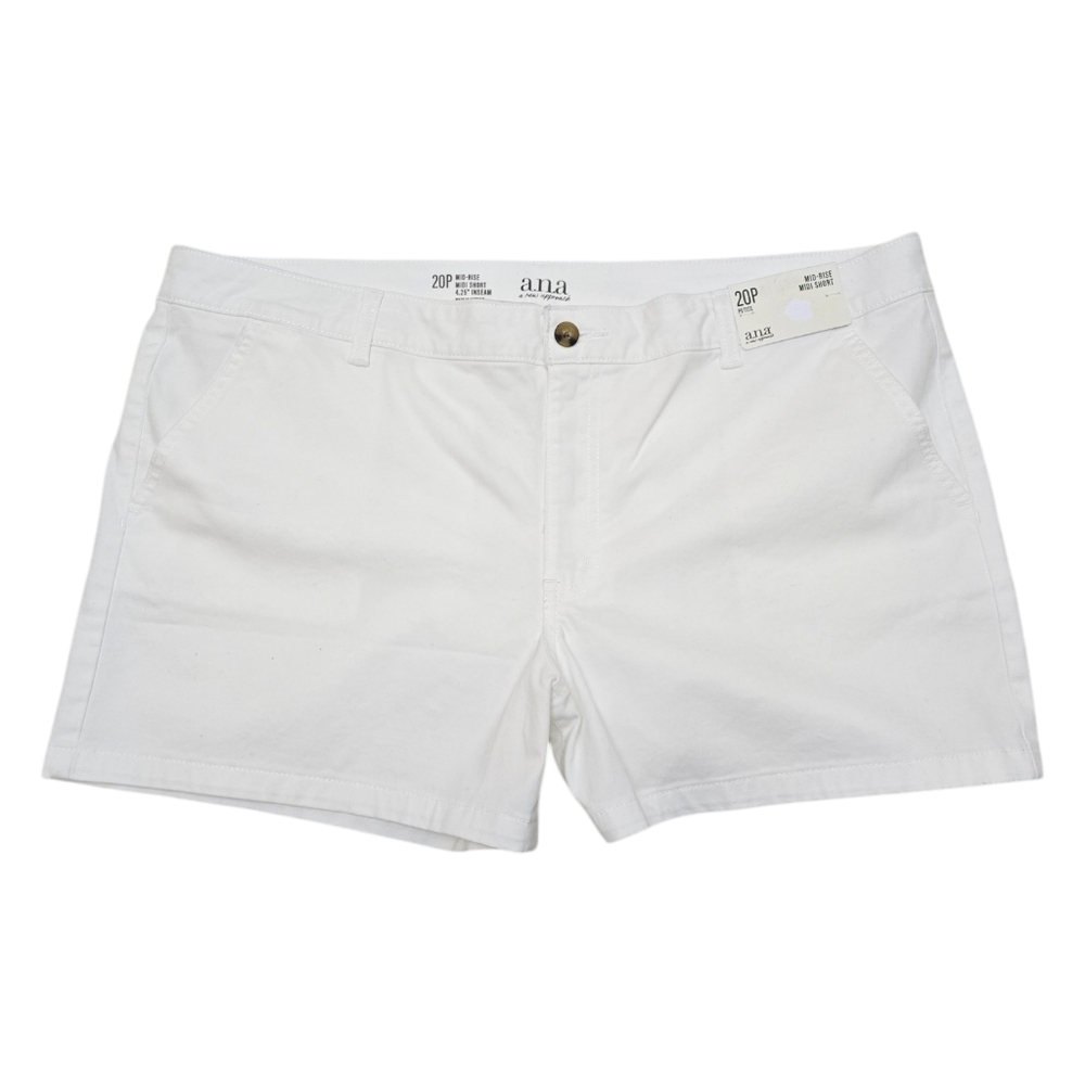 NWT Womens White Shorts 20P Petite Mid Rise Casual Preppy Summer Beach Coquette